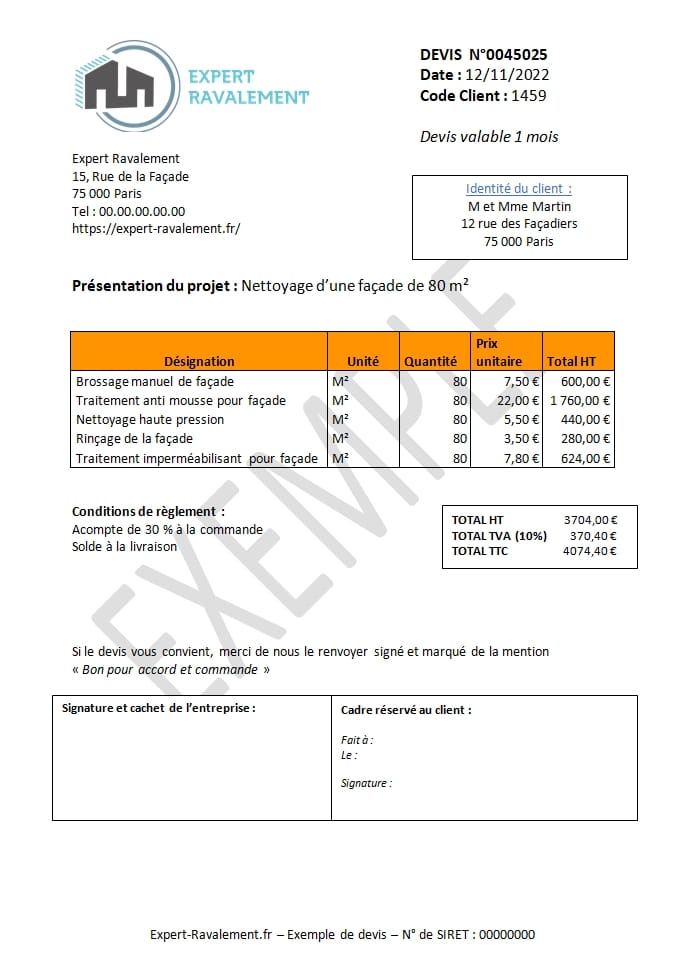 Connaitre le prix de nettoyage d'une façade