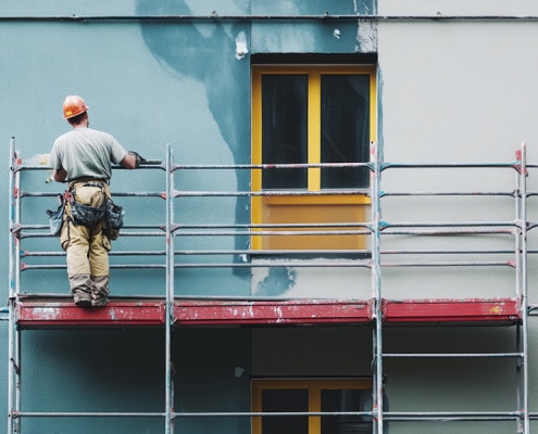 Ravalement avec nouvelle couleur de façade